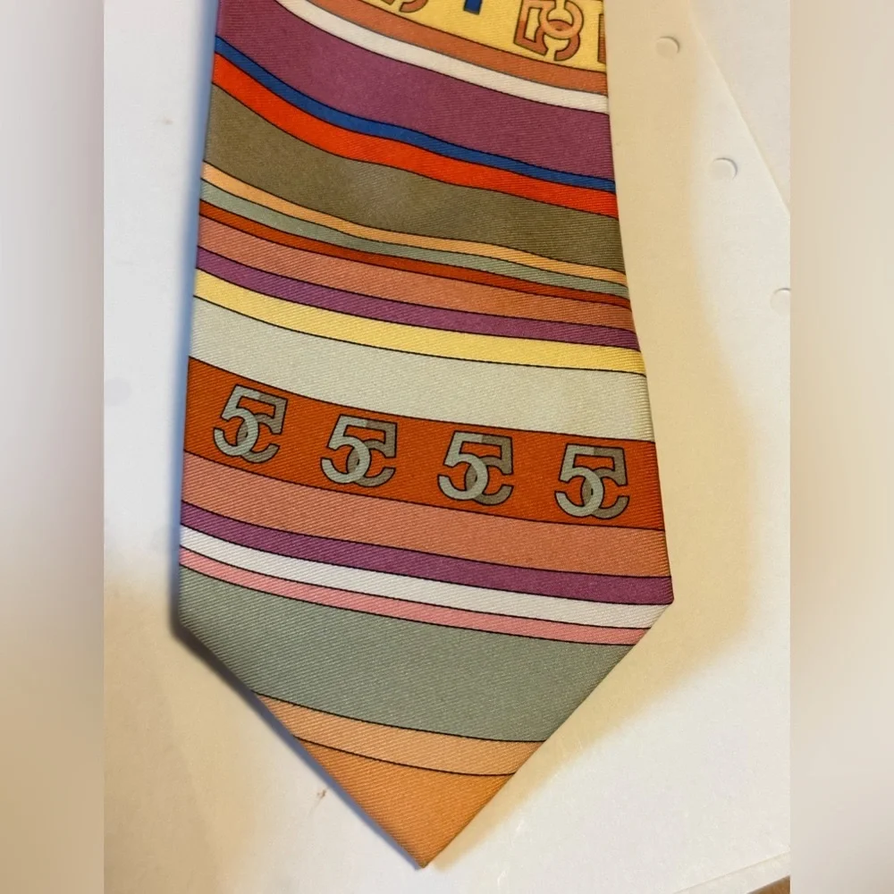 Ollie Five Five Silk Neck Tie Bright Stripes‎